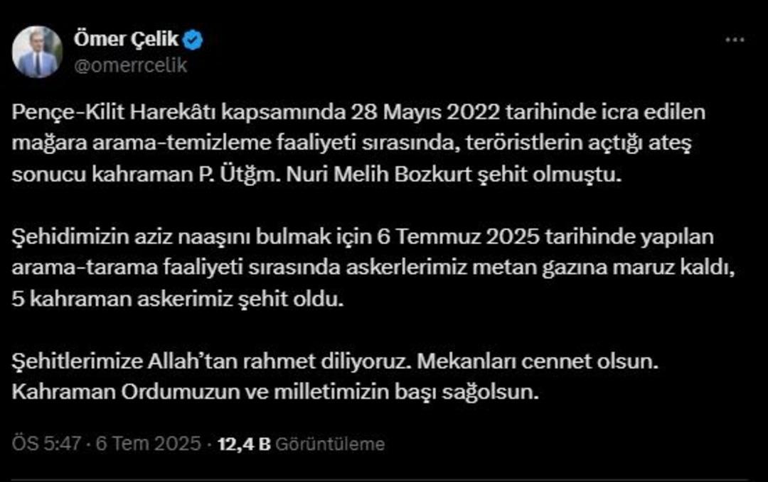 5 askerimiz metan gazı zehirlenmesinde şehit oldu! Siyasilerden başsağlığı mesajları peş peşe geldi 7