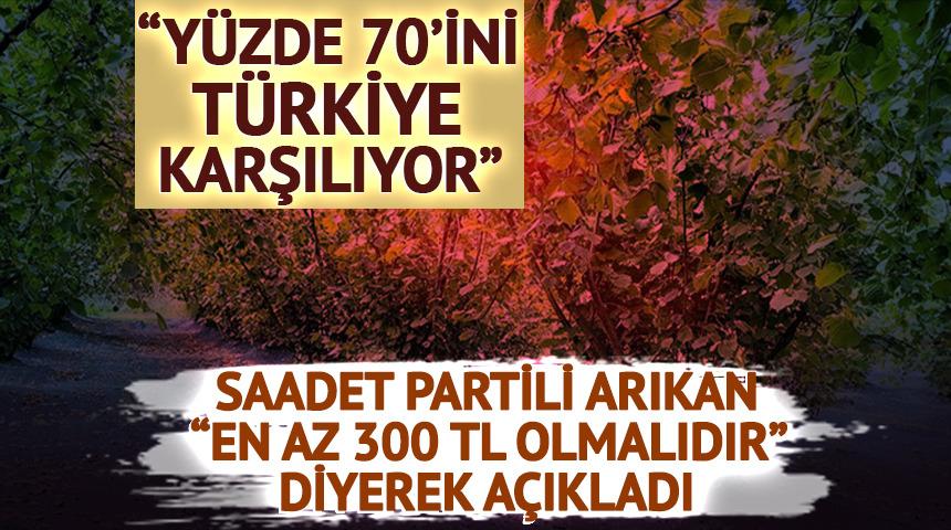Saadet Partili Arıkan "En az 300 TL olmalıdır" diyerek açıkladı