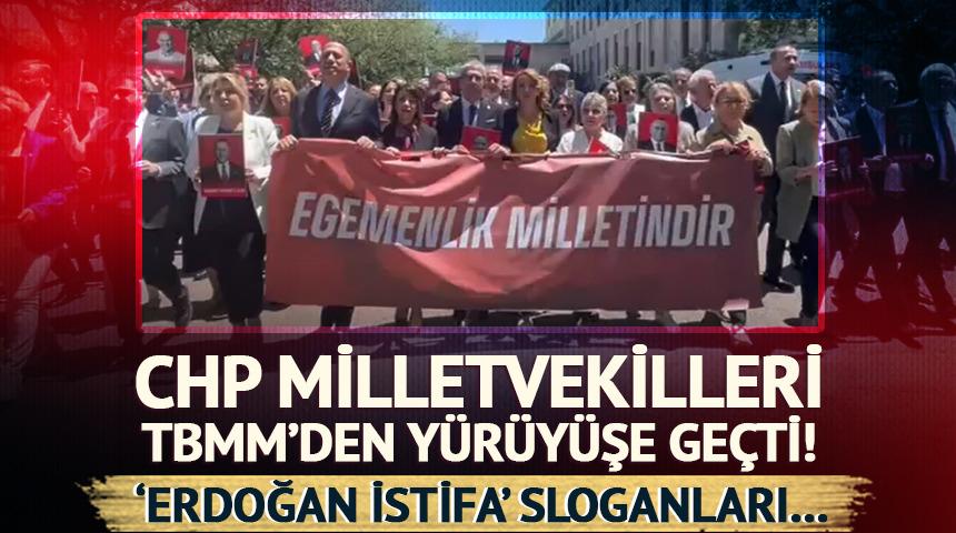 CHP milletvekilleri Adalet Bakanlığı'na yürüdü! ‘Erdoğan istifa’ sloganları dikkat çekti