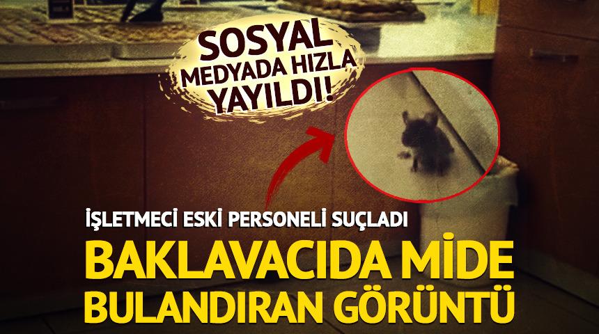 Baklavacıda mide bulandıran görüntü!
