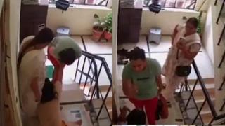 Gelin çıldırıp saldırdı! Kaynanasını saçlarından sürükleyip öldüresiye dövdü! O anlar kamerada...