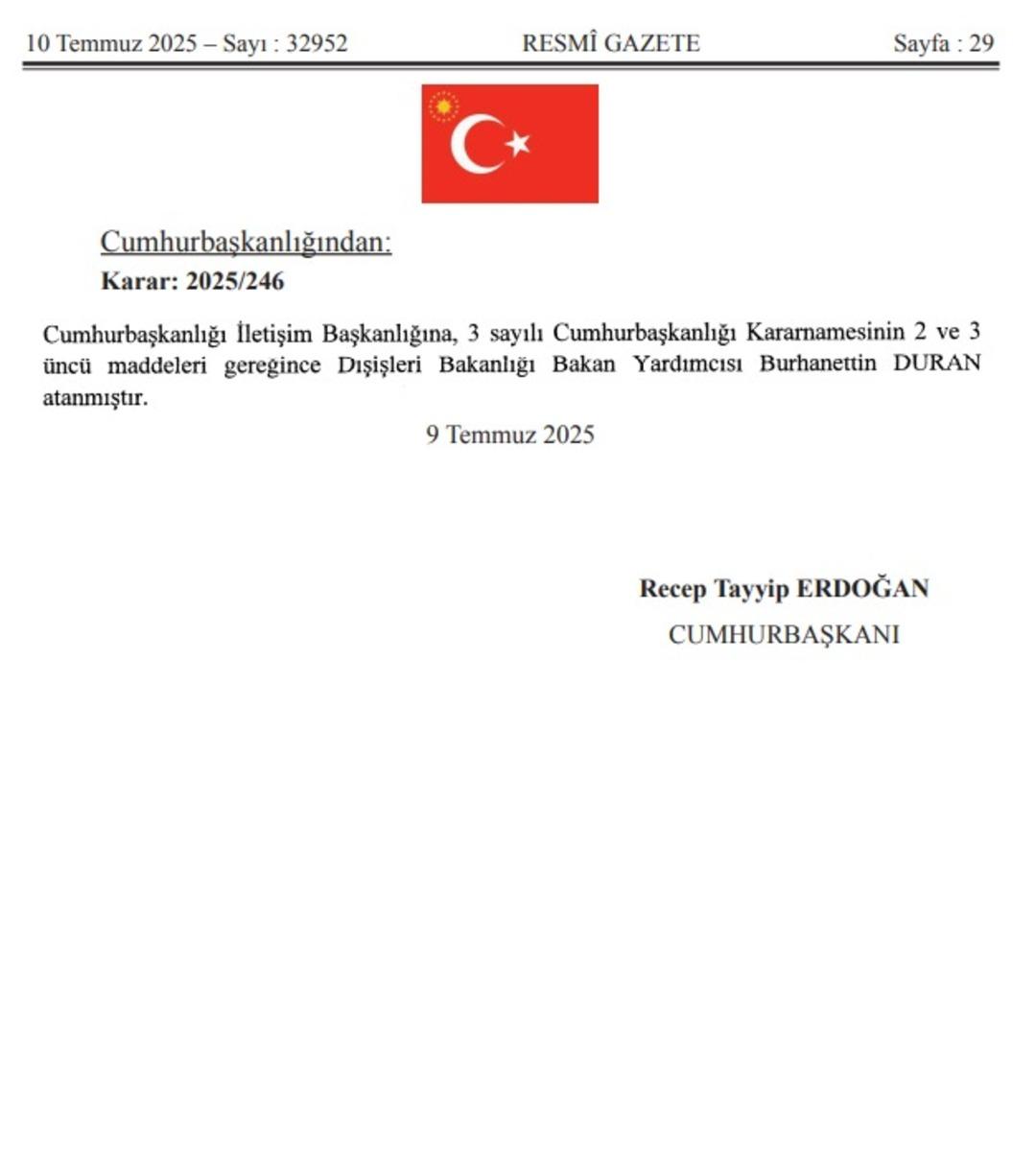 İletişim Başkanlığı nda değişim! Fahrettin Altun yerine Burhanettin Duran atandı: İşte Altun un yeni görevi 1
