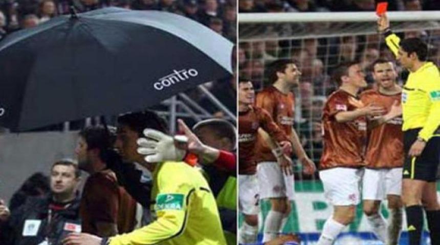 T&uuml;rk hakem Bundesliga ma&ccedil;ını 90'da tatil etti (İZLEYİN)