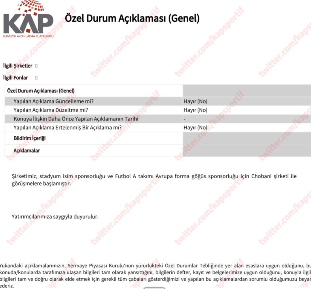 Fenerbahçe, stat ismi sponsorluğu için Chobani markası ile anlaştı! 1