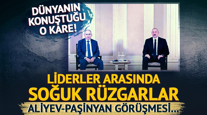 Dünyanın konuştuğu görüntüler! Aliyev ile Paşinyan arasında soğuk rüzgarlar...