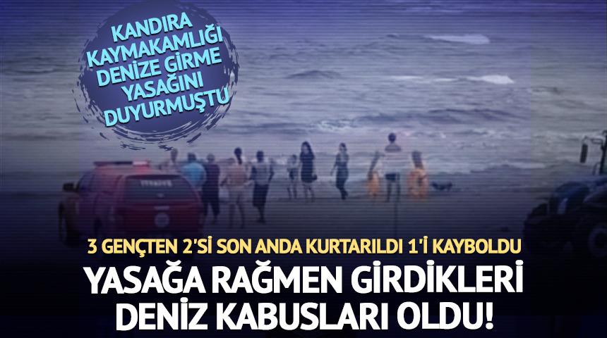 Yasağa rağmen denize girdiler, bir genç suda kayboldu