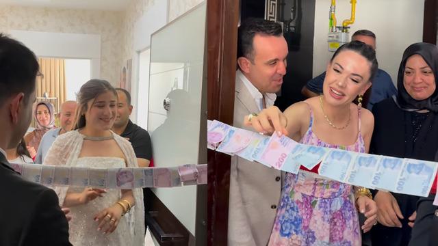 Kız almaya gidip kapıda 100'lük ve 200'lük banknotları kurdeleye dizdiler! Özlem Öz yine şaşırtmadı, tepki çekti: Görgüsüzlük yapacağınıza...