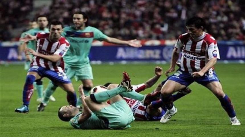 Bar&ccedil;a'ya Gijon freni! (Video)
