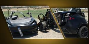 Malatya'da korkunç kaza! Tesla ikiye bölündü
