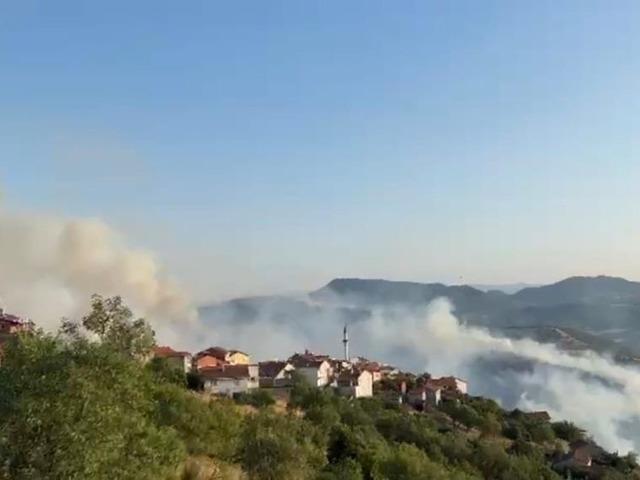 Orman yangını iki kent sınırına ulaştı köy tahliye edildi