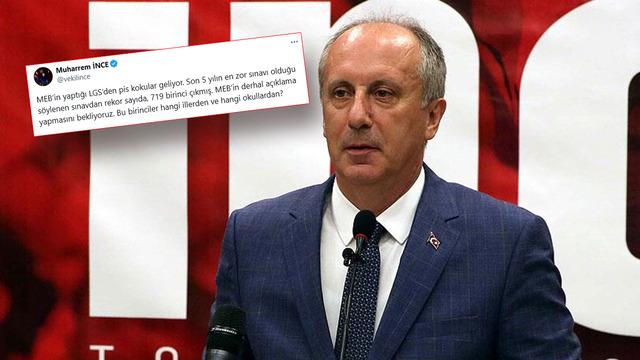 Muharrem İnce'den çarpıcı LGS iddiası! MEB'i açıklama yapmaya davet etti: Pis kokular geliyor