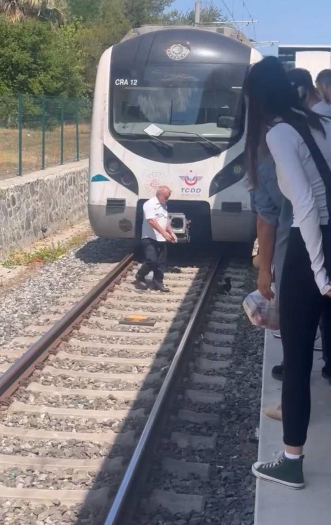 Bakırköy de yürek ısıtan olay: Raylarda duran yavru kediyi fark eden makinist treni durdurdu 1