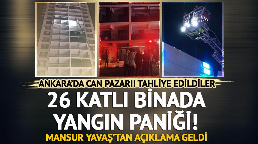Ankara'da 26 katlı binada yangın paniği