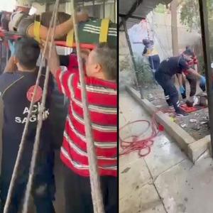 Epilepsi nöbeti geçiren adam metrelerce yükseklikten düştü