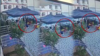 Spor kompleksinde sandalyenin üzerinde zıplayarak kırdılar! Olay anı saniye saniye güvenlik kamerasına yansıdı