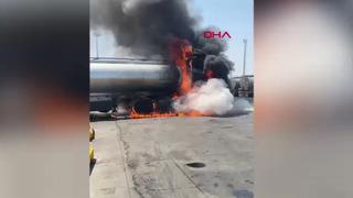 Yer: Şırnak! Akaryakıt yüklü tanker, alev alev yandı