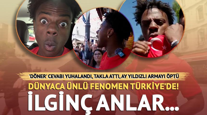 IShowSpeed tekrar Türkiye'ye geldi, İstanbul'dan canlı yayın açtı: 'Döner' cevabı yuhalandı, takla attı, ay yıldızlı armayı öptü... Çok ilginç anlar!