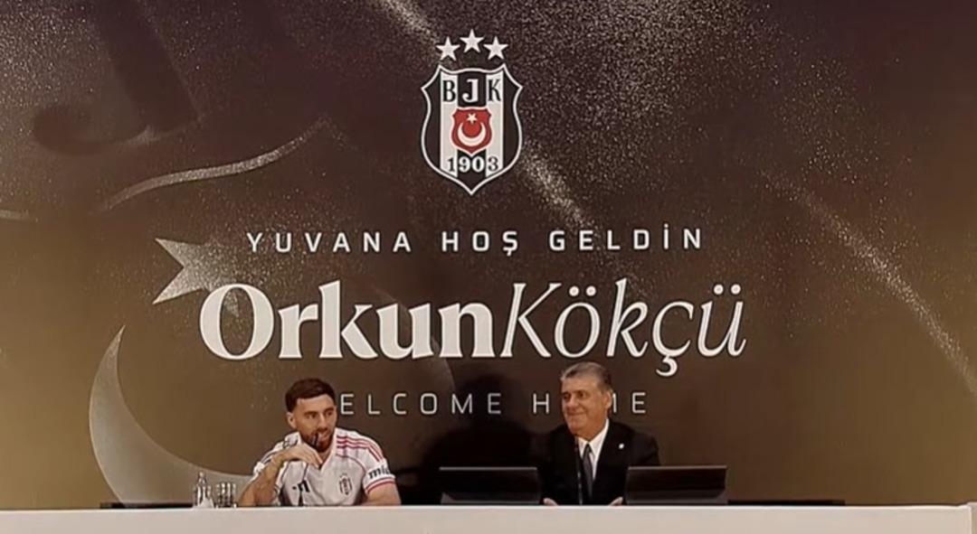 SON DAKİKA: Beşiktaş ın yeni transferi Orkun Kökçü nün Tüpraş Stadyumu nda imza töreni düzenlendi... 1