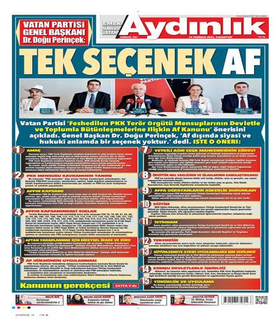 Aydnlk Okusi
 Gazetesi oku