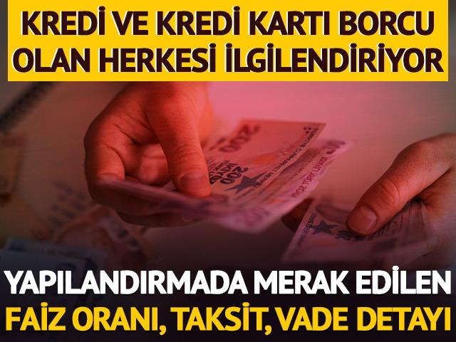 Kredi ve kredi kartı borcu olan herkesi ilgilendiriyor! Yapılandırmada merak edilen borç, faiz oranı, taksit ve vade detayları