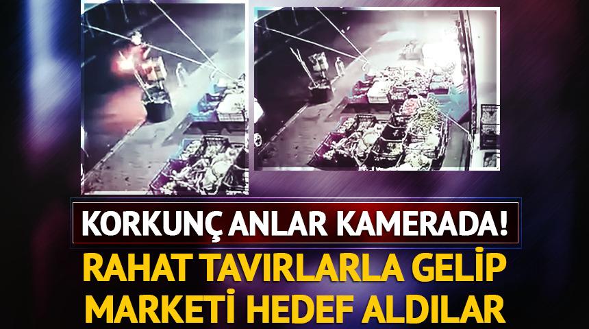 Yer: Küçükçekmece! Rahat tavırlarla gelip marketi hedef aldı... Korkunç anlar kamerada!