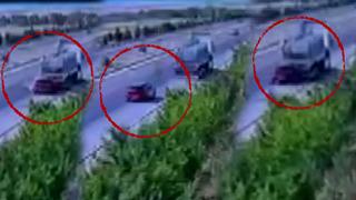 Afyonkarahisar'da feci kaza! Otomobilin süt tankerine çarptı, kaza anı saniye saniye kameralara yansıdı