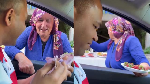 Arap turistten tepki çeken video! Bir tomar para çıkarıp Karadenizli kadınla dalga geçti