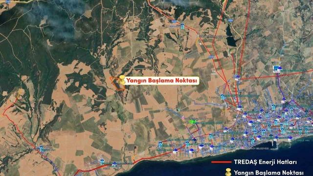 TREDAŞ: Yangın bölgesinde bize ait enerji hattı bulunmamaktadır