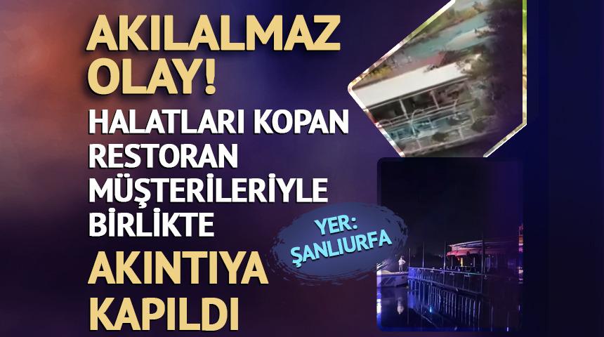 Fırat Nehri üzerine sabitlenen restoran akıntıya kapıldı!