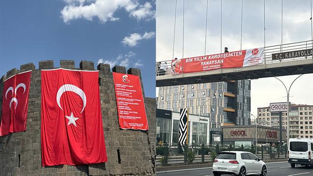 Diyarbakır sokaklarında dikkat çeken MHP pankartları! Her yere asıldı: 'Her kelimesi bizim için talimat'