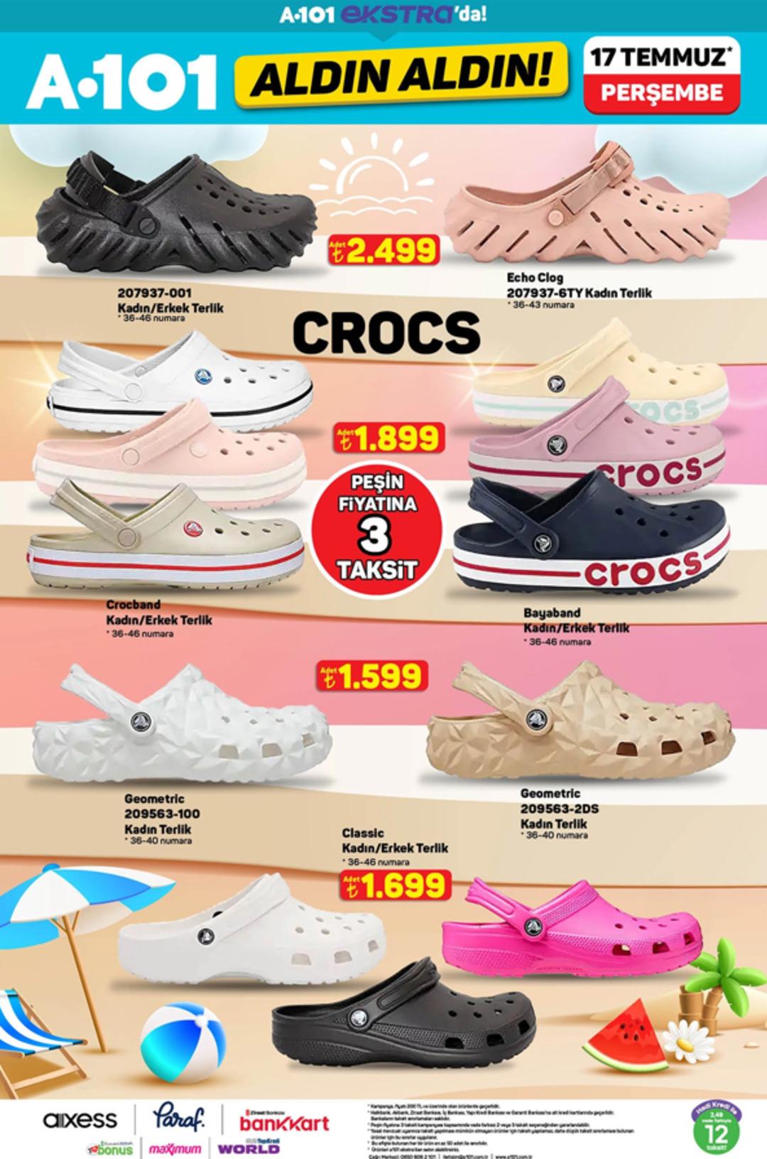 1200xauto A101'e Crocs terlikler geliyor! İşte 17 Temmuz 2025 A101 Aldın Aldın Kataloğu