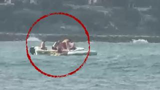 Ölümün kıyısından son anda döndü! Denizin ortasında korku dolu anlar...