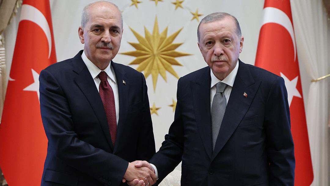 Kabine toplantısından önce kritik temas: Cumhurbaşkanı Erdoğan, TBMM Başkanı Kurtulmuş u kabul etti  1