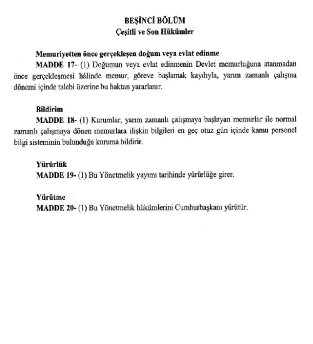 Memurlar dikkat! Resmi Gazete de yayımlandı: Yarı zamanlı çalışma hayata geçiyor! İşte memurun yarı zamanlı çalışma şartlarının detayları 11
