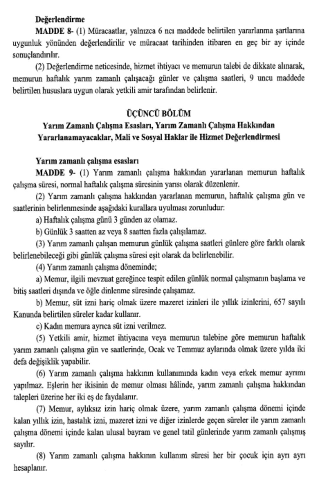 Memurlar dikkat! Resmi Gazete de yayımlandı: Yarı zamanlı çalışma hayata geçiyor! İşte memurun yarı zamanlı çalışma şartlarının detayları 8
