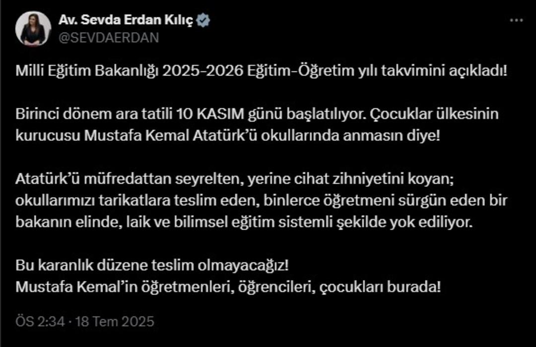 MEB takvimi açıkladı! 10 Kasım kararı tartışma yarattı... CHP den sert tepki: "Yazıklar olsun" 4