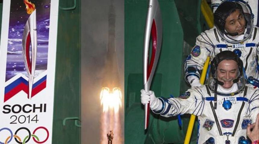 Olimpiyat meşalesi artık uzayda!