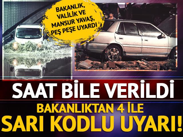 4 ile sarı kodlu uyarı: Bakanlık saat vererek uyardı! Başkentliler dikkat... 