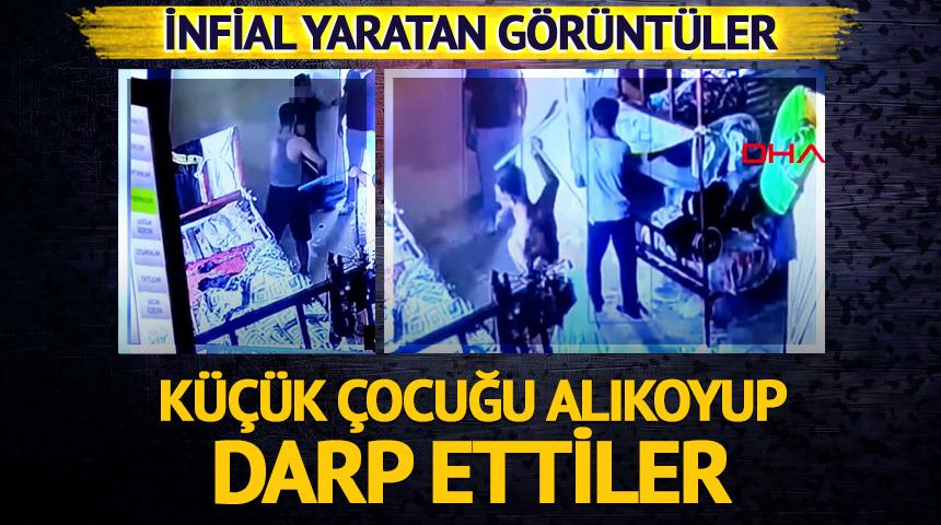  İnfial yaratan görüntüler: Küçük çocuğu alıkoyup darp ettiler