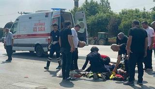D-100’de hafif ticari araç ile elektrikli bisiklet çarpıştı: 1 yaralı