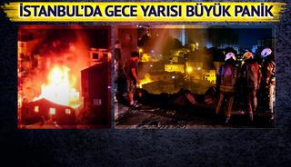İstanbul'da gece yarısı büyük panik: Ev kül oldu, yan binalara da sıçradı