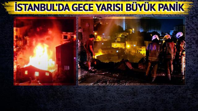 İstanbul'da gece yarısı büyük panik: Ev kül oldu, yan binalara da sıçradı | Güncel Haber