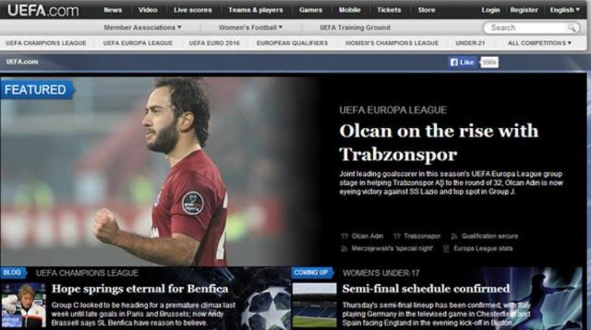 Olcan, UEFA'ya manşet oldu