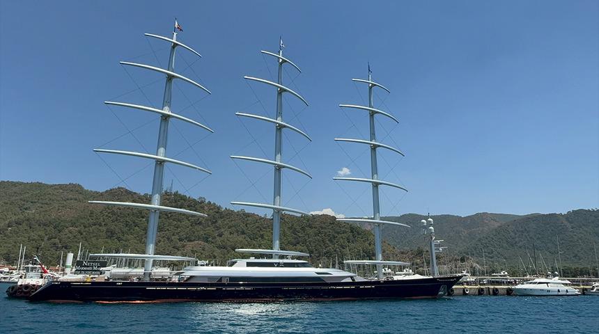 Haftalık kiralama bedeli 580 bin euro! Milyarlık ‘Maltese Falcon’ Marmaris’te milyonluk yakıt ikmali yaptı