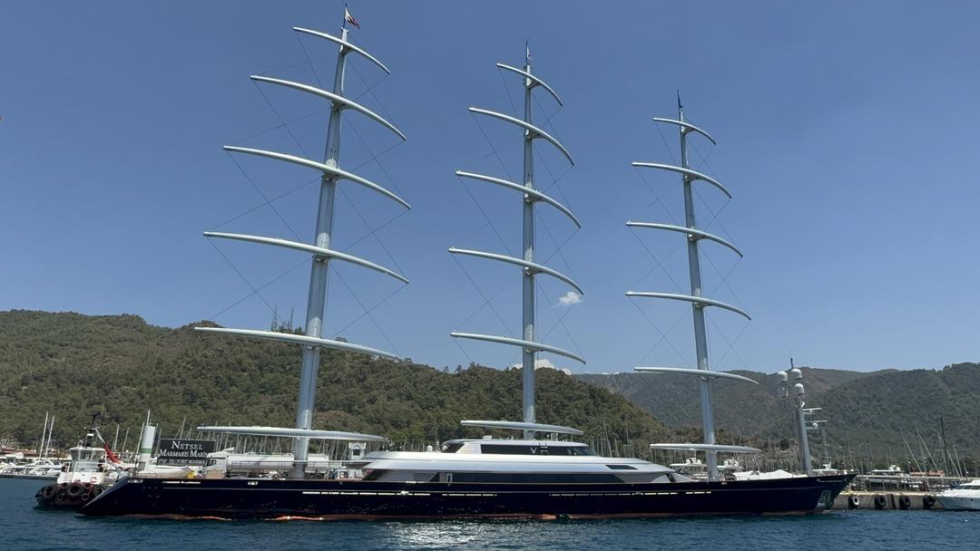 Haftalık kiralama bedeli 580 bin euro! Milyarlık ‘Maltese Falcon’ Marmaris’te milyonluk yakıt ikmali yaptı 2