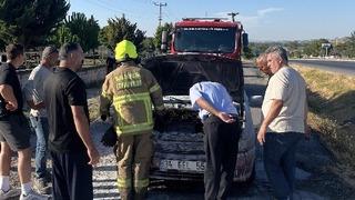 Susurluk’ta araç yangınına müdahale edildi