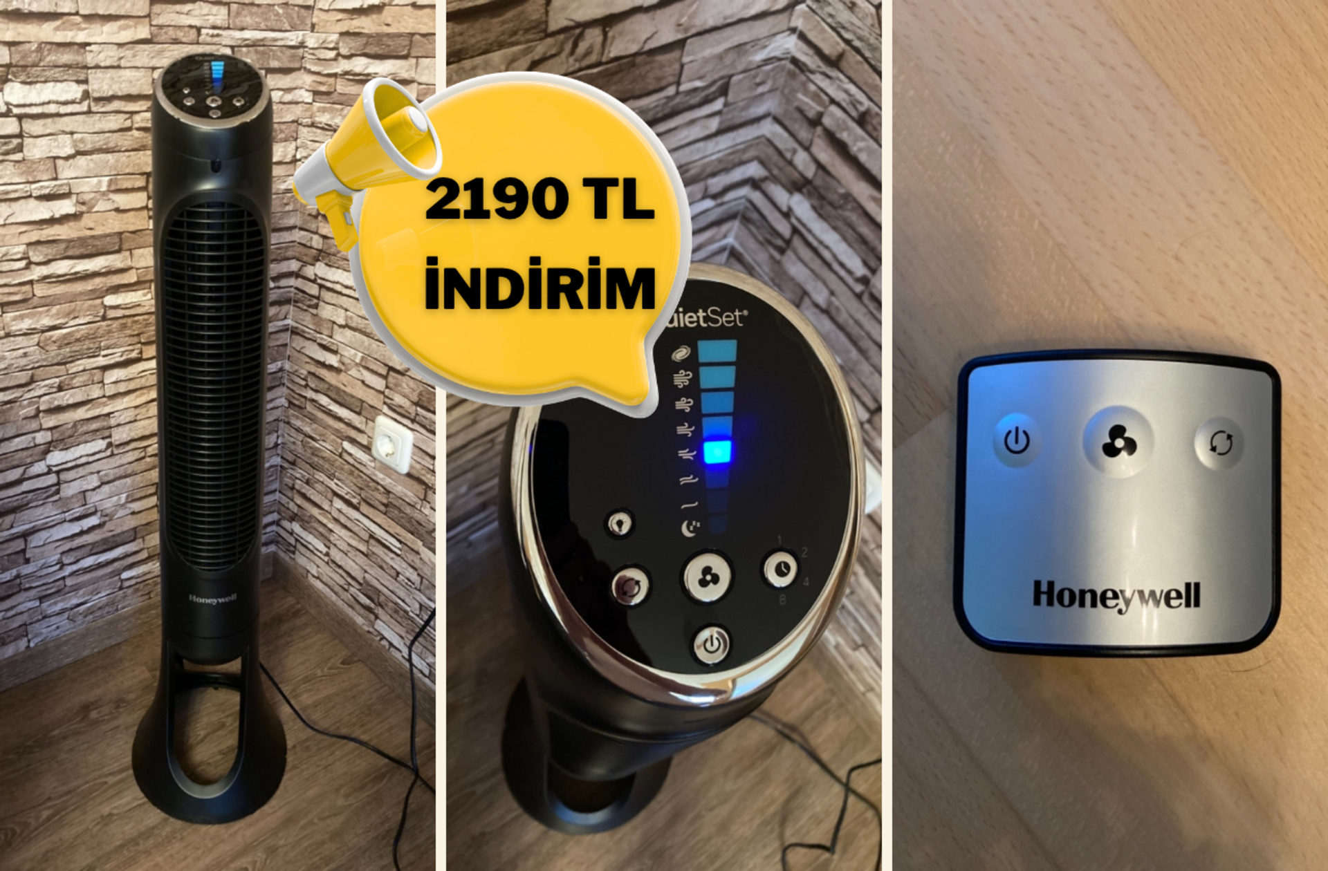 Kompakt, şık ve ekonomik! Honeywell QuietSet HYF290 Kule Tipi Vantilatör indirime girdi
