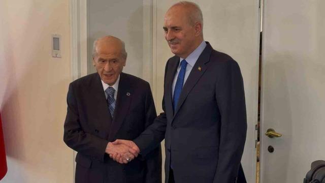 MHP lideri Bahçeli, TBMM Başkanı Kurtulmuş ile görüştü