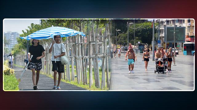 Temmuz ayının en sıcak günü! Antalya'da hissedilen sıcaklık 46,6 derece oldu; Kimi sokakta şemsiye açtı, kimi fıskiyelerde serinledi