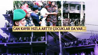 Son dakika | Can kaybı yükseldi! Dünya okul kampüsündeki faciayı konuşuyor: Savaş uçağı düşen Bangladeş'ten görüntüler geldi 